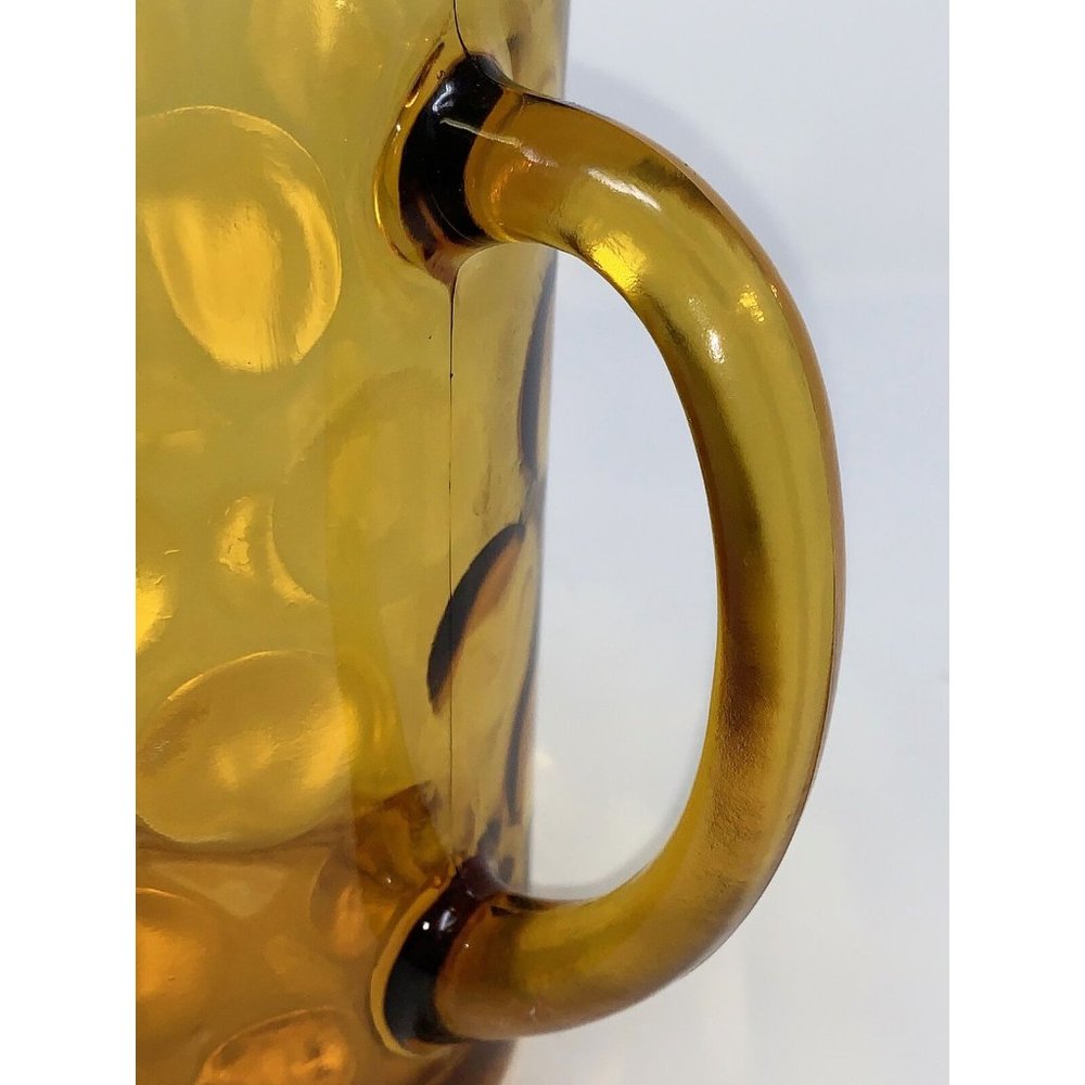 HAZEL-ATLAS ELDORADO Dot Thumbprint Pitcher ~ Granada Gold ~ Vogue Mid Century - Picture 5 of 8